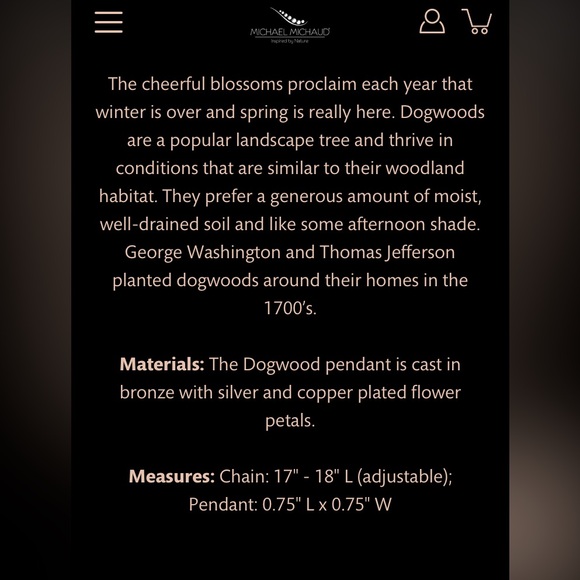 Dogwood flower necklace by Michael Michaud - Picture 6 of 6